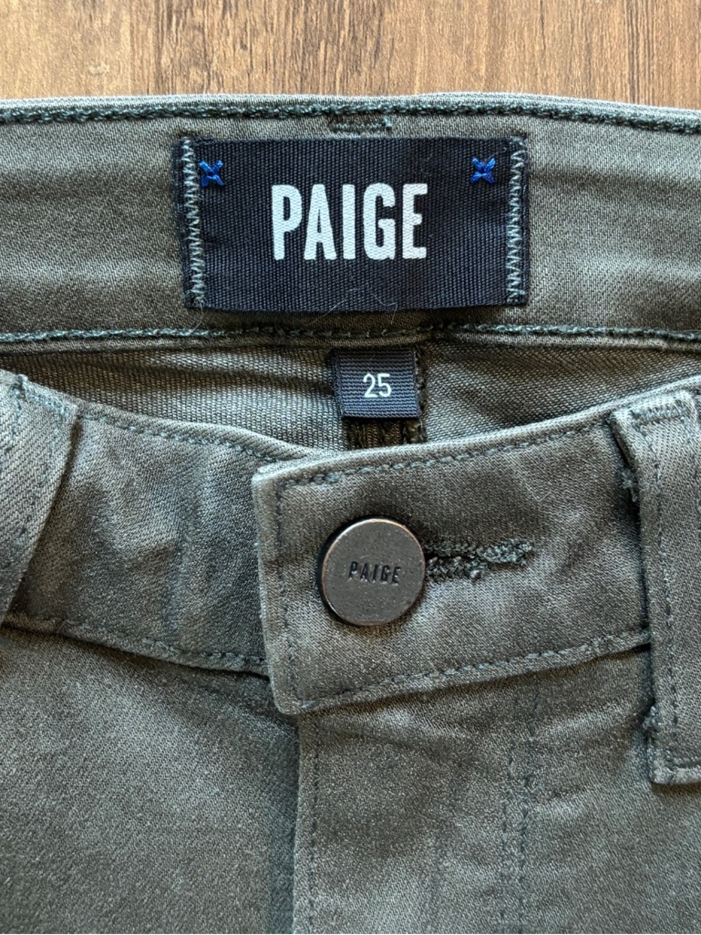 PAIGE Women’s Hoxton Ankle Olive Skinny Jeans 25